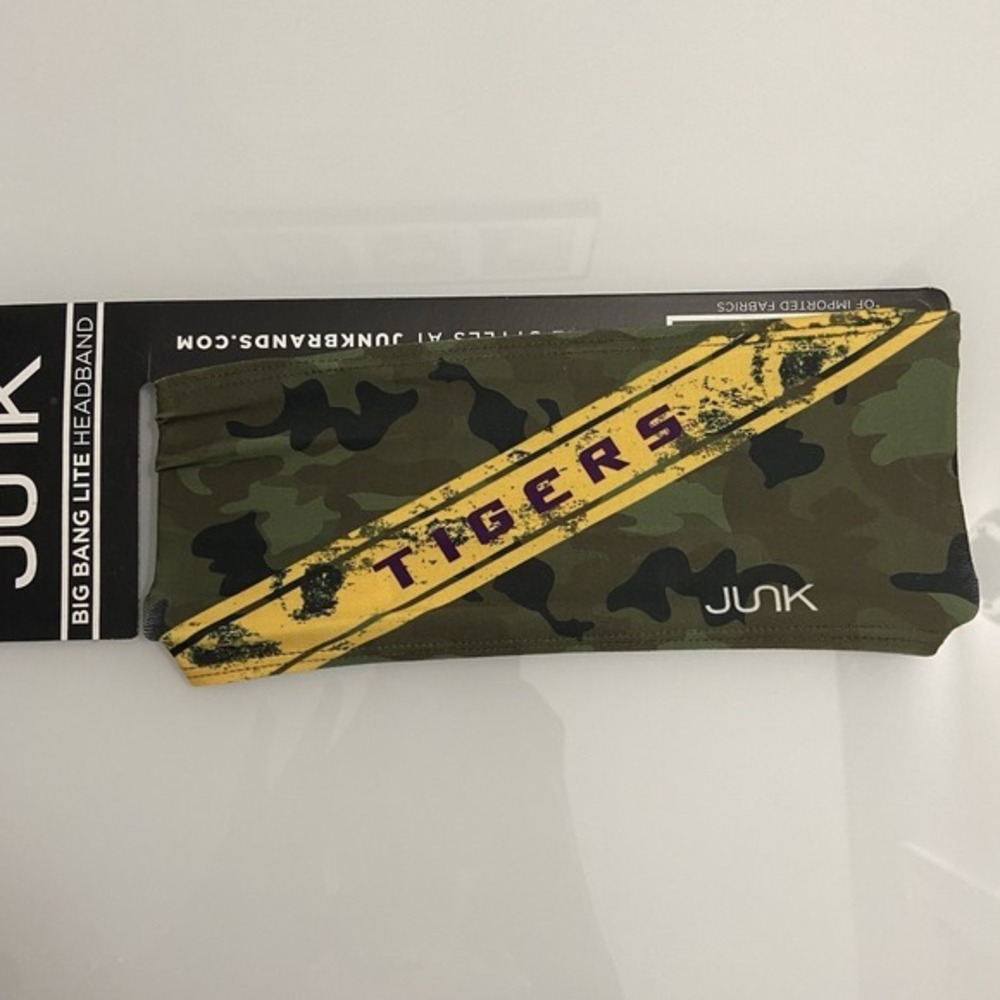 Junk Brands Headband Big Bang Lite LSU Tigers Camo Made In‎ U.S.A. NEW